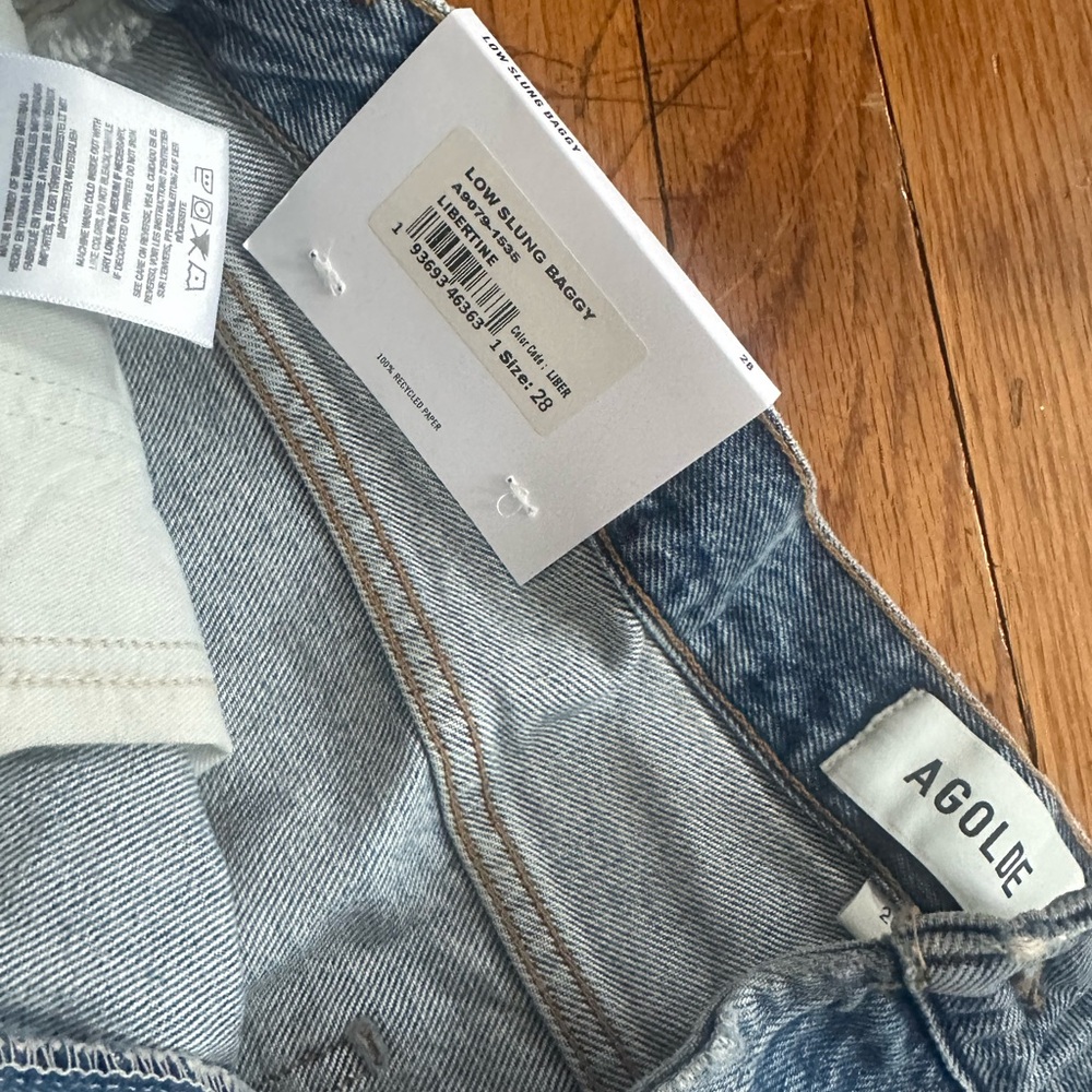 Agolde Low Slung Baggy Jeans NWT Size 28 - Picture 11 of 12